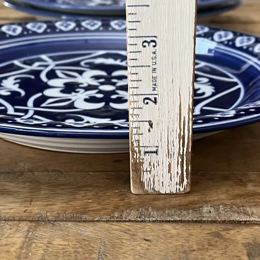 Target Home Catalina Blue Medallion 11” Porcelain Dinner Plates Set Of 3